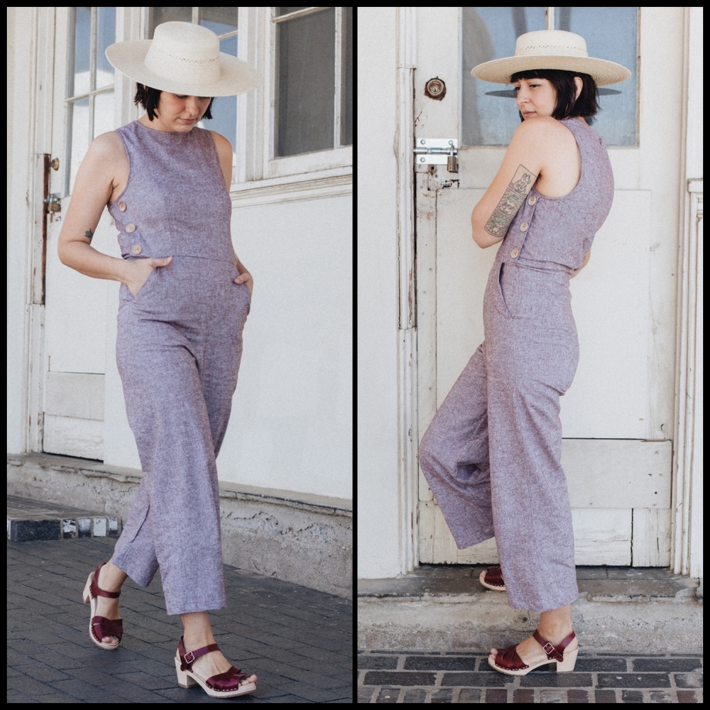 EUC Rare Fauxgerty The Amber Jumpsuit in Natural Gray